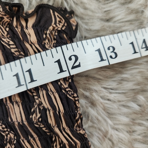 Coolchange Smocked Body Cropped Jumpsuit‎ Black & Tan Women's Size Large - Picture 8 of 9